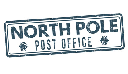 North Pole, post office sign or stamp