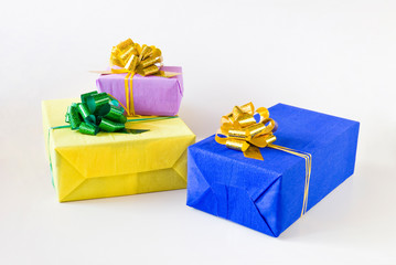  gifts on gray background