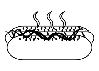 Hot dog icon. Fast food urban and american theme. Isolated design. Vector illustration