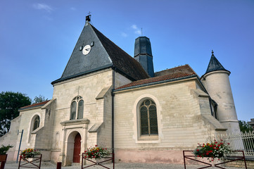 The medieval gothic church in Champagne, France.