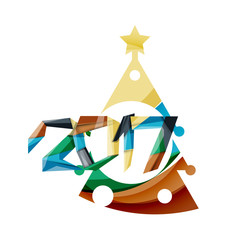 Obraz na płótnie Canvas Christmas geometric banner, 2017 New Year