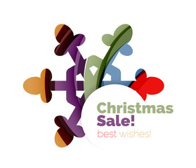 Geometric Christmas sale or promotion ad banner