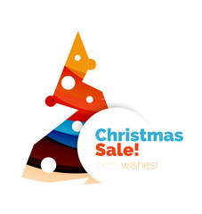 Geometric Christmas sale or promotion ad banner