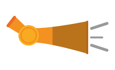 Horn instrument icon. Music sound musical and communication theme. Isolated design. Vector illustration