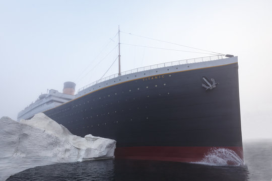 Titanic ship with iceberg