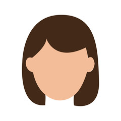 Woman head  icon. Female person human and people theme. Isolated design. Vector illustration