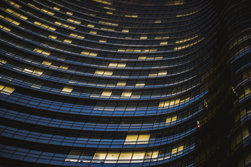 Corporate building at night