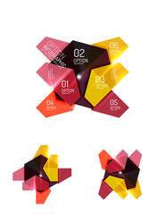 Abstract paper geometric infographic templates