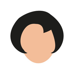 Woman head  icon. Female person human and people theme. Isolated design. Vector illustration