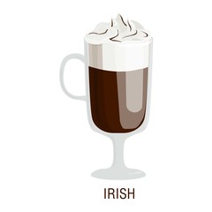 Coffee cups different cafe drinks irish