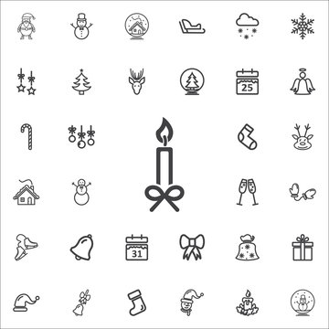 merry christmas candle isolated icon vector illustration design