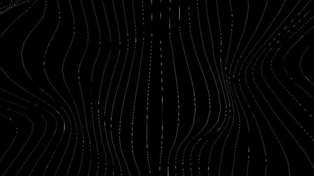 VJ Footage. Generative Lines. Vertical Waves on Glass-Like Texture.
