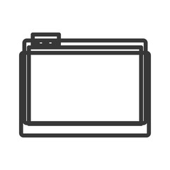 monochrome contour of office folder vector illustration