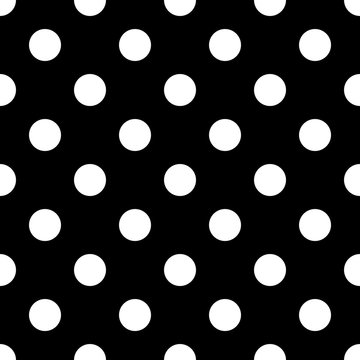 Seamless polka dot black and white