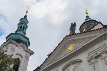 Masonic symbol on the church building. Praha, Czech, Europe