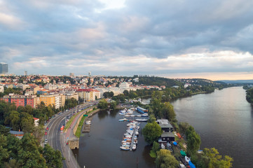 Fototapeta premium A nice view to the Prague during sunset