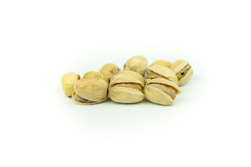 Fototapeta na wymiar Pistachio nuts. Isolated on a white background.