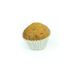 Banana muffin cupcakes isolated on white background