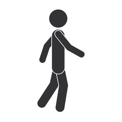 monochrome silhouette of man walking vector illustration