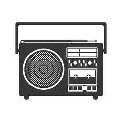 monochrome silhouette sound recorder portable vector illustration