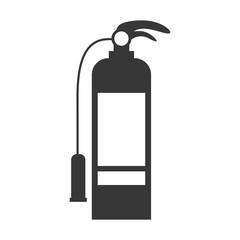 monochrome silhouette with fire extinguisher vector illustration