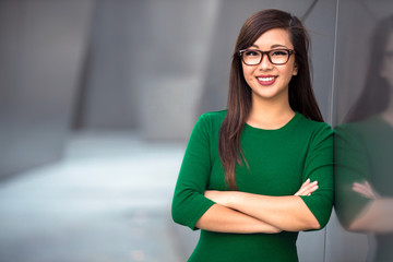 Headshot of cute asian woman professional possibly accountant architect businesswoman lawyer...