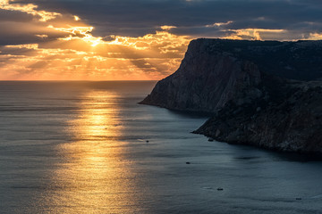Beautiful sunset over the Black Sea