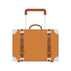 full color suitcase with handle vector illustration
