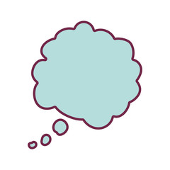 silhouette cloud callout with cumulus background blue vector illustration