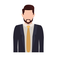 half body silhouette man with necktie vector illustration