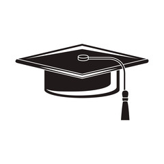 black silhouette of graduation cap vector illustration © Grgroup