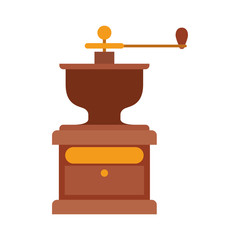 coffee grinding machine with crank vector illustration