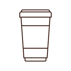 silhouette glass disposable for drinks with lid vector illustration