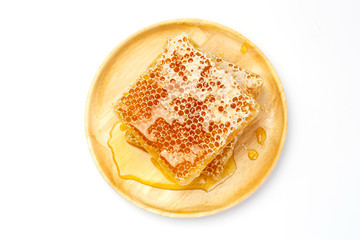 Fresh honey with honeycomb