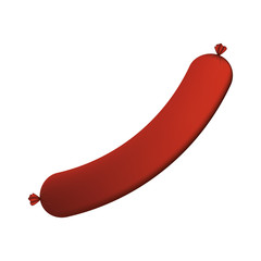 big sausage color with shadow vector illustration