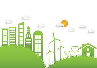 Obraz premium .Ecology connection concept background . Vector infographic illustration