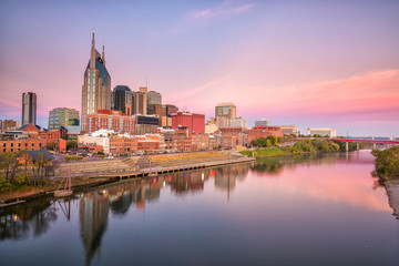 Fototapeta na wymiar Nashville, Tennessee downtown skyline