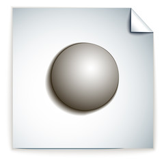 кнопка на листе бумаги, векторная иллюстрация