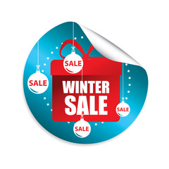 Winter sale sticker, button, label and sign.