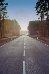 Asphalt road top view