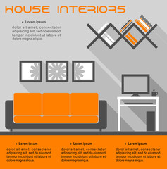 House interior infographic vector template