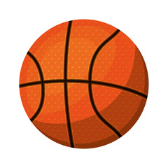 silhouette color with basketball ball to left vector illustration