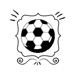 Obraz premium monochrome frame with soccer ball vector illustration