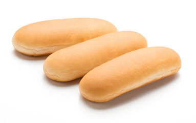 Hot dog buns isolated on white background