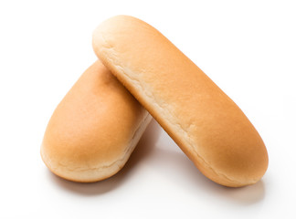 Hot dog buns isolated on white background