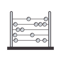 gray silhouette abacus with base and spheres vector illustration