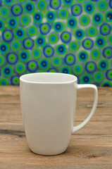 A white mug with shallow dept of field