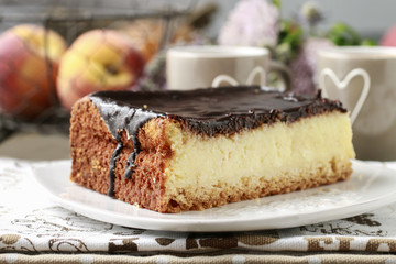 Piece of traditional Vienna cheesecake