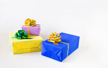 gifts christmas box on gray background