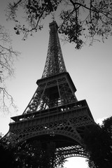 Paris, Tour Eiffel noir et blanc